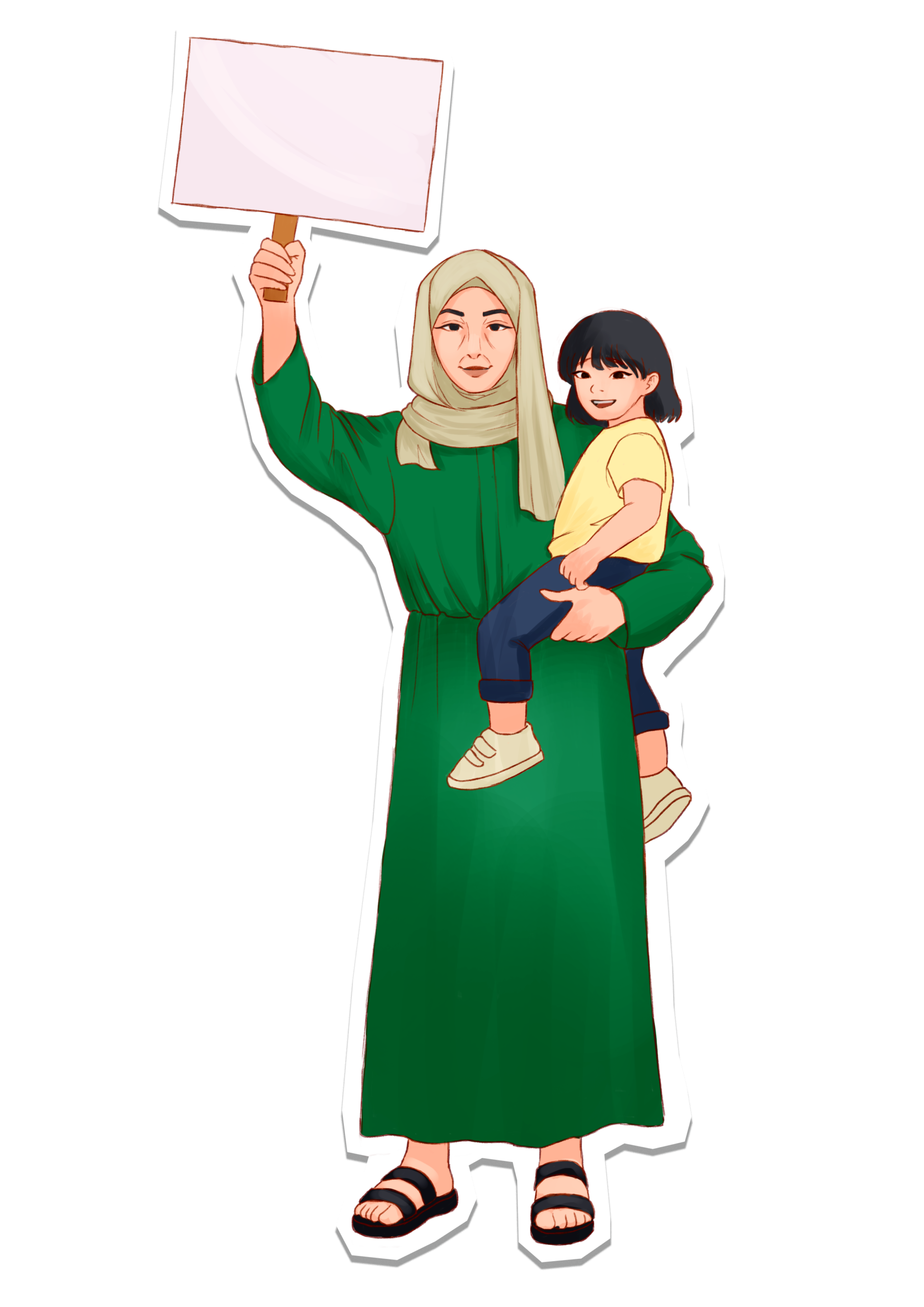 Muslim mother and child